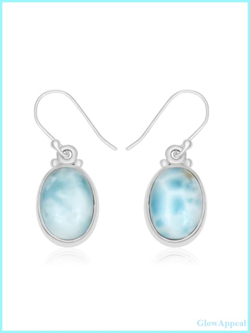 925 Sterling Silver Larimar Drop Dangle Earrings Fine Jewelry Gift